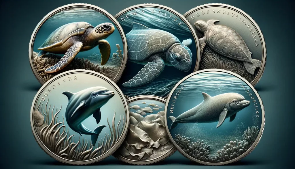 Examples of Coins Depicting Endangered Marine Animals